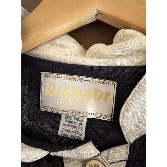 NWT Kusnadi New York Black With Batik Pattern Drop Sleeve Jacket #1327 One Size - Picture 6 of 6